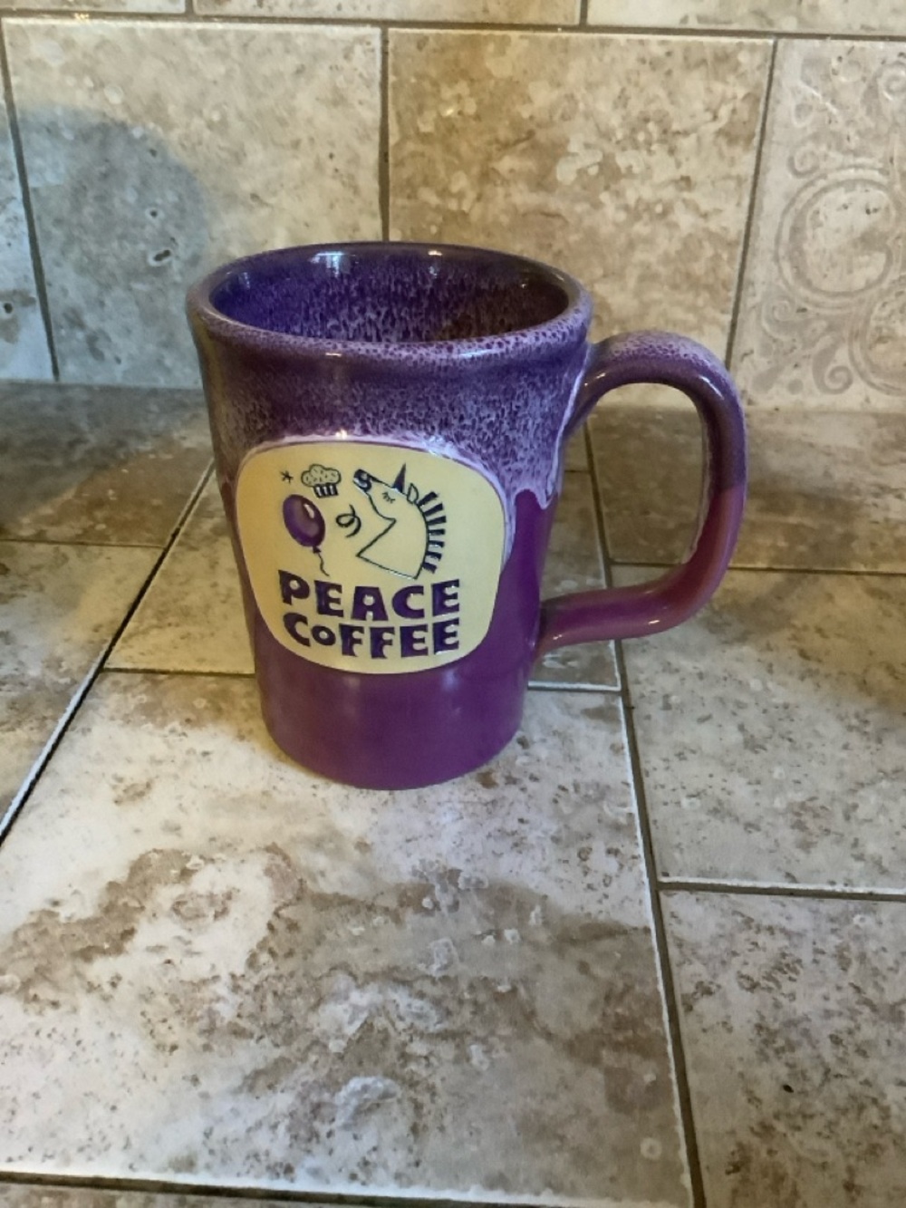 Peace Coffee Unicorn Mug from Deneen Pottery